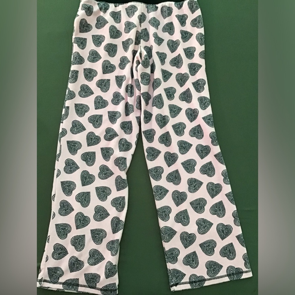 Betsey Johnson pajama set size small pink w black hearts great condition - Picture 3 of 11